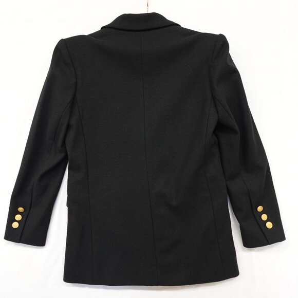 RZR Weather Wise Blazer Womens 5/6 Small 100% Wool Black Jacket Gold Demure - Picture 2 of 15